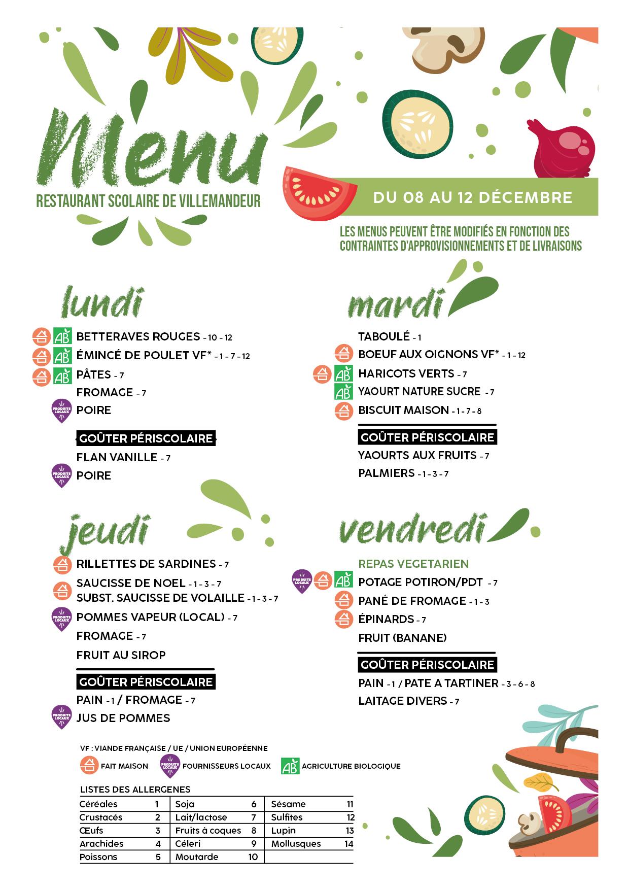 menus semaine50