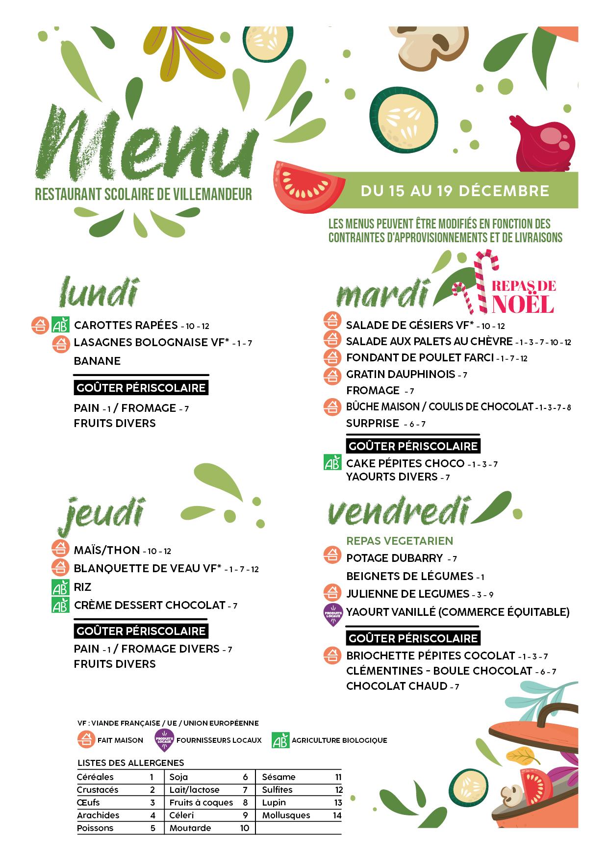 menus semaine51